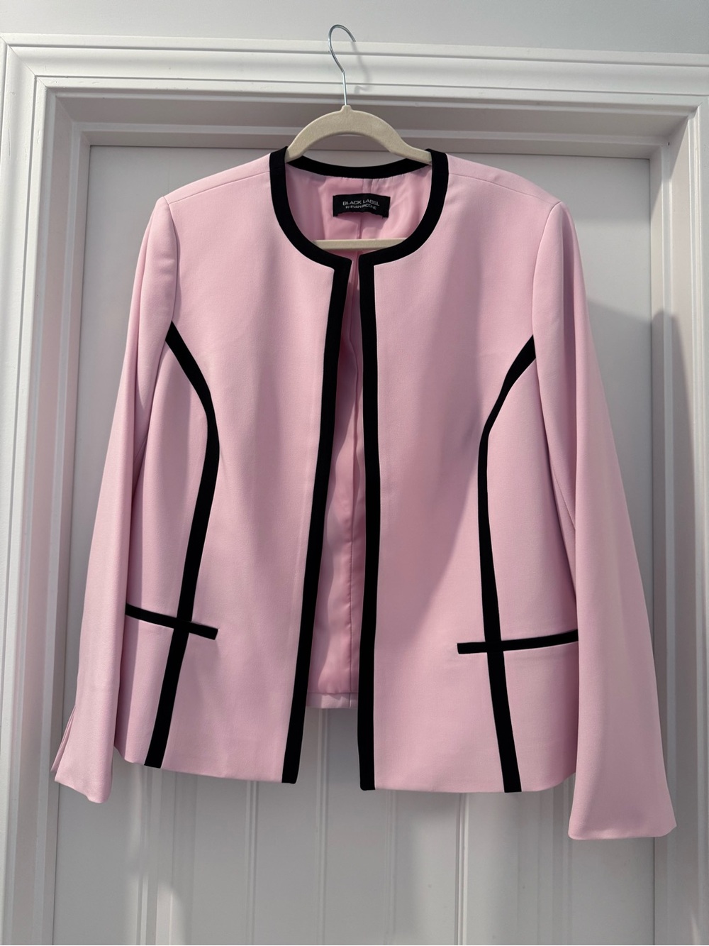 Evan Picone Black Label Pink Blazer with Black Contrast Trim